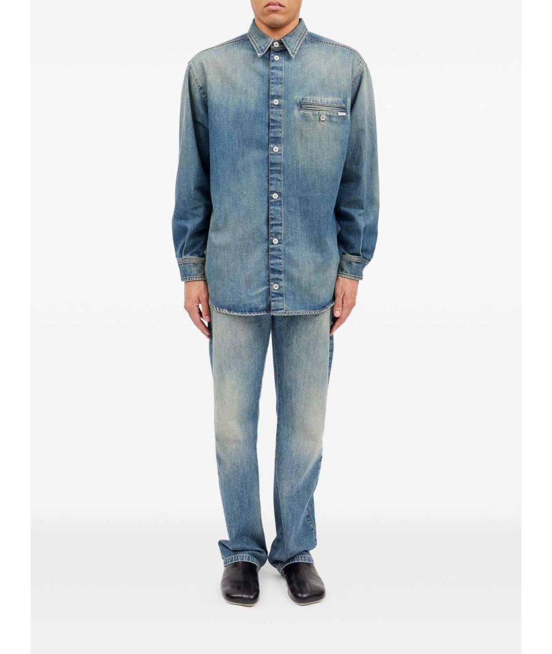 MM6 MAISON MARGIELA Синяя хлопковая классическая рубашка, фото 4