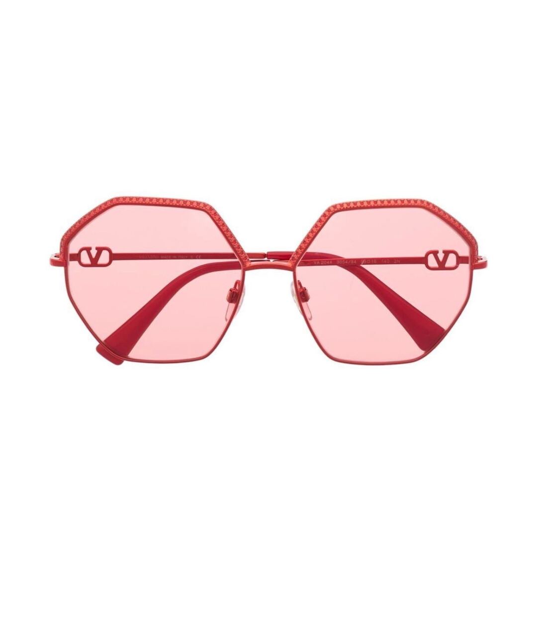 VALENTINO Красные металлические солнцезащитные очки, фото 1