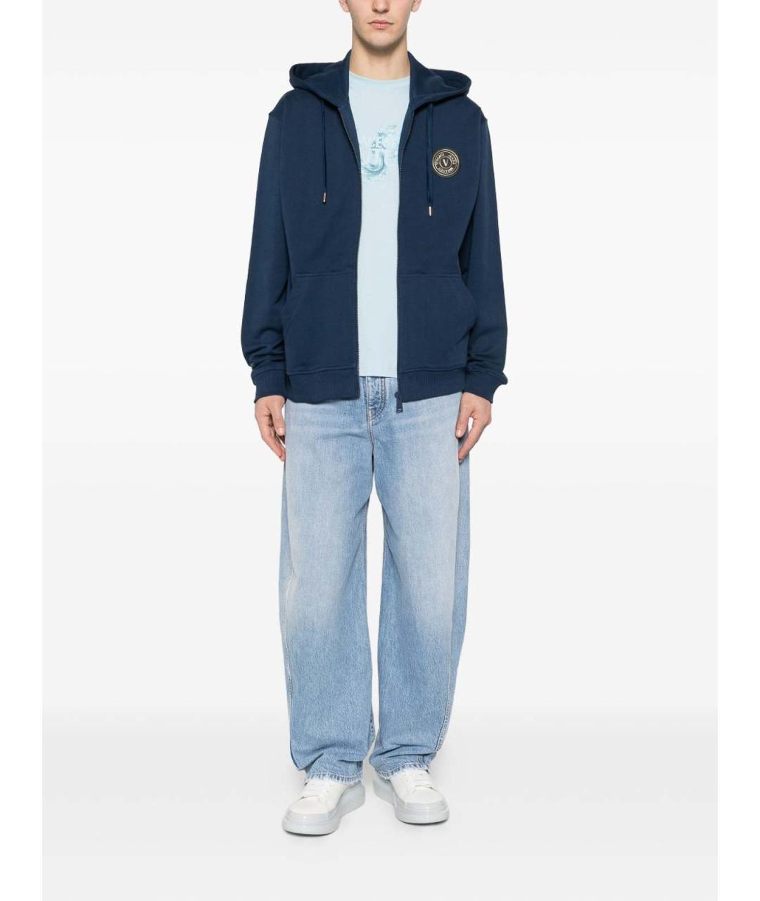 VERSACE JEANS COUTURE Голубая хлопковая футболка, фото 3