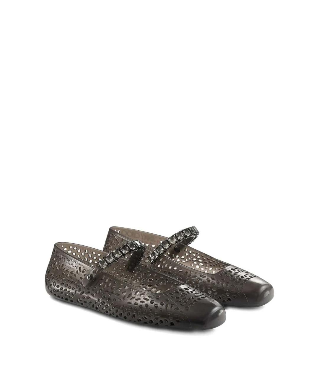 JIMMY CHOO Черные кожаные балетки, фото 2