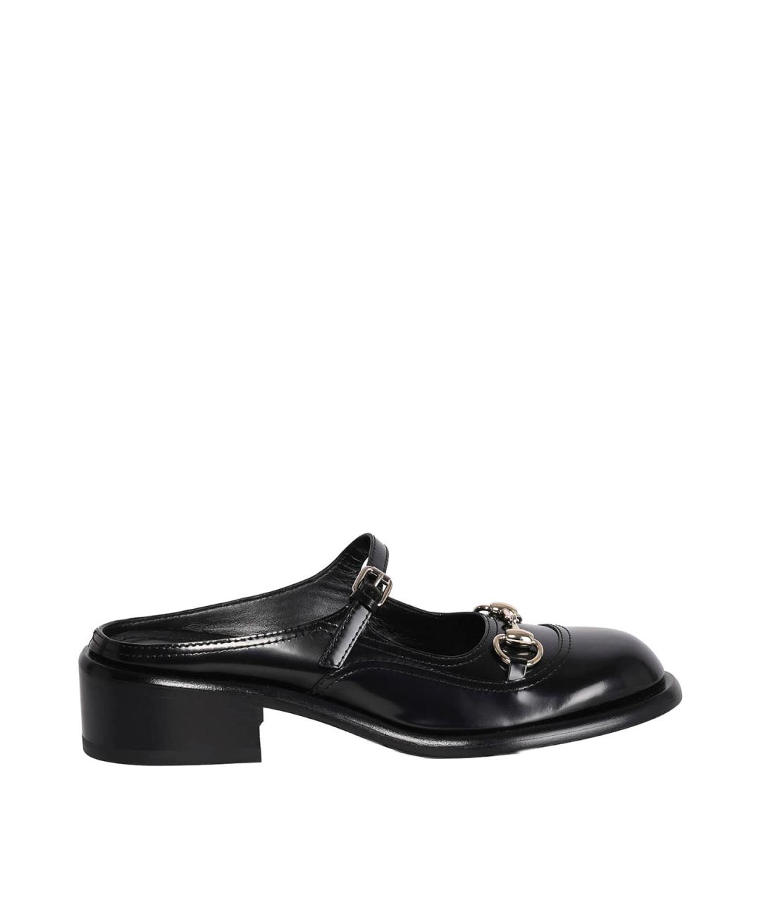 GUCCI Черные кожаные сабо, фото 1