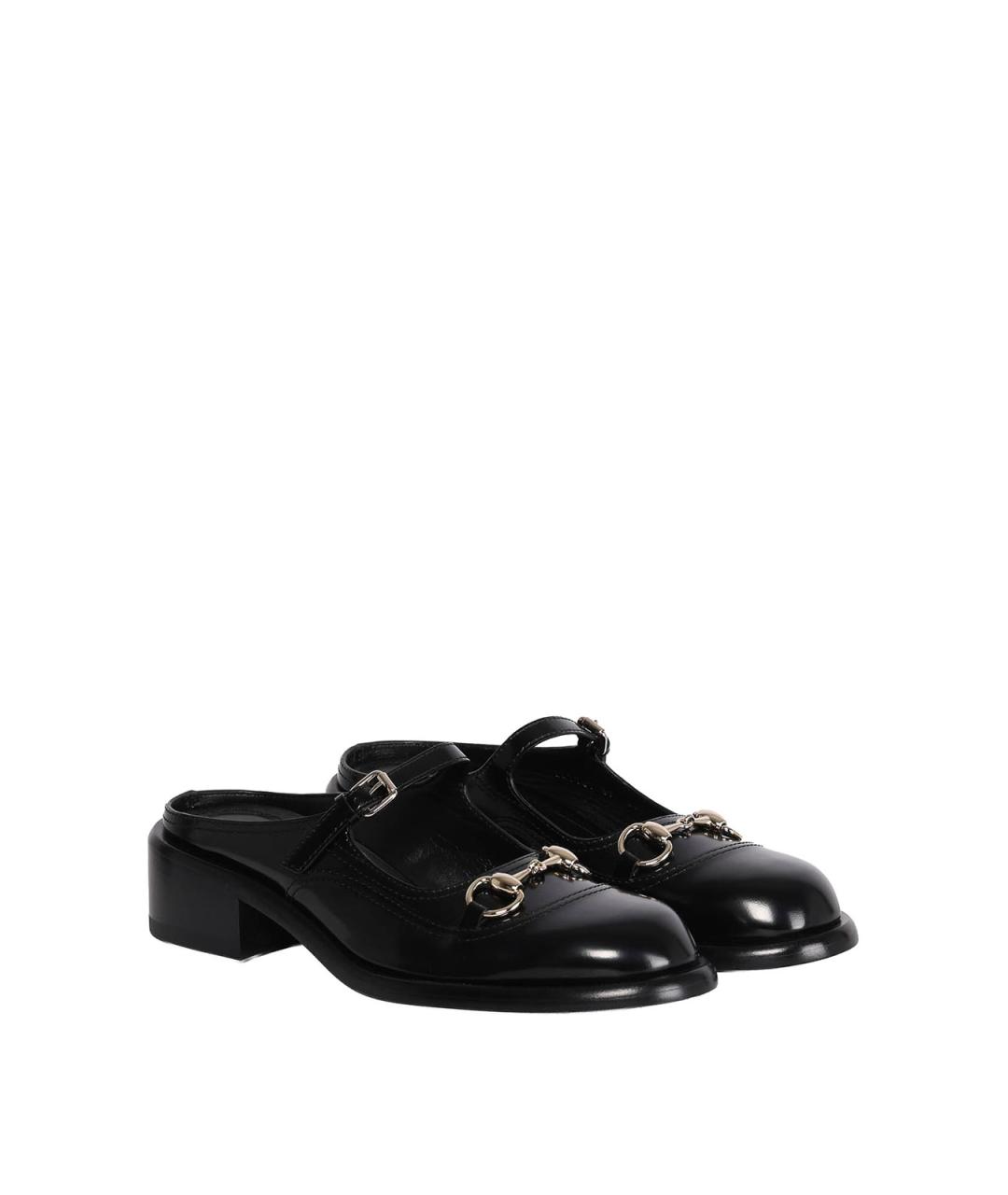 GUCCI Черные кожаные сабо, фото 2