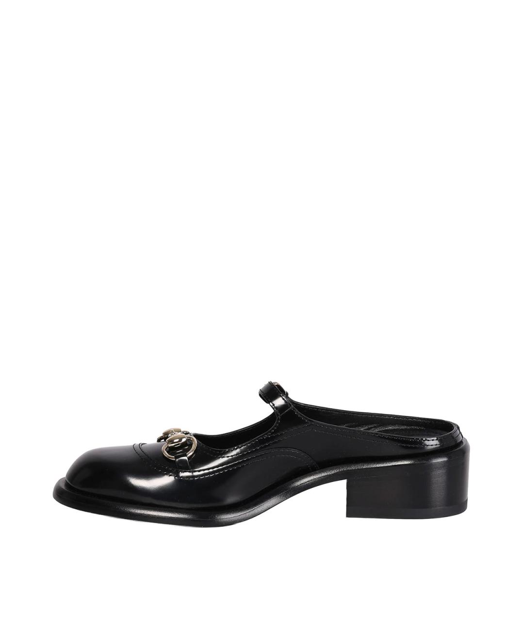 GUCCI Черные кожаные сабо, фото 4