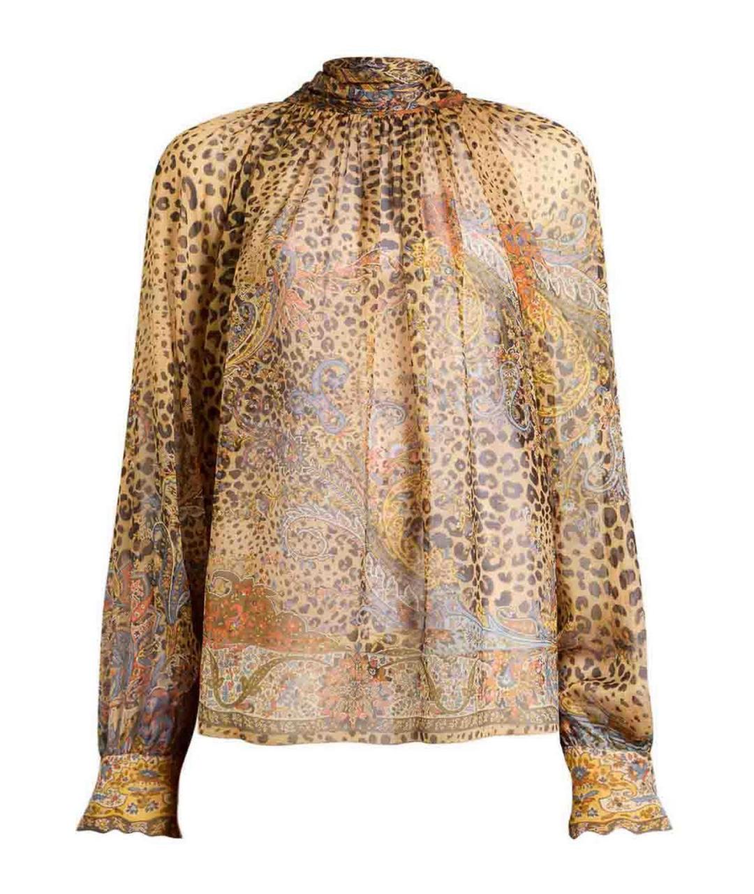 ETRO Коричневая шелковая блузы, фото 1