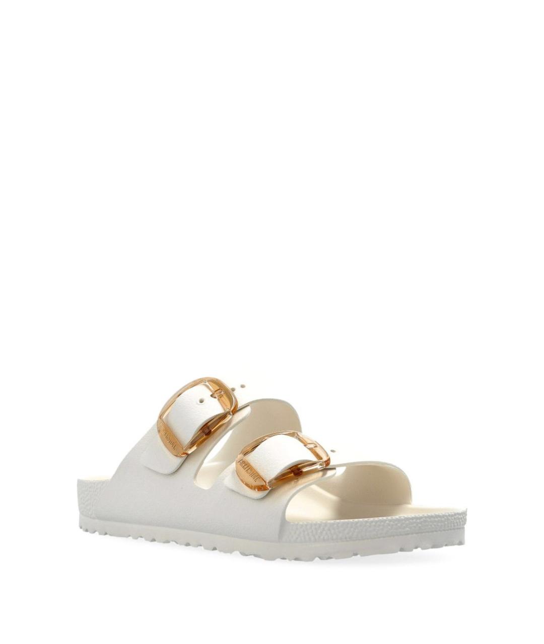 BIRKENSTOCK Белые кожаные шлепанцы, фото 2
