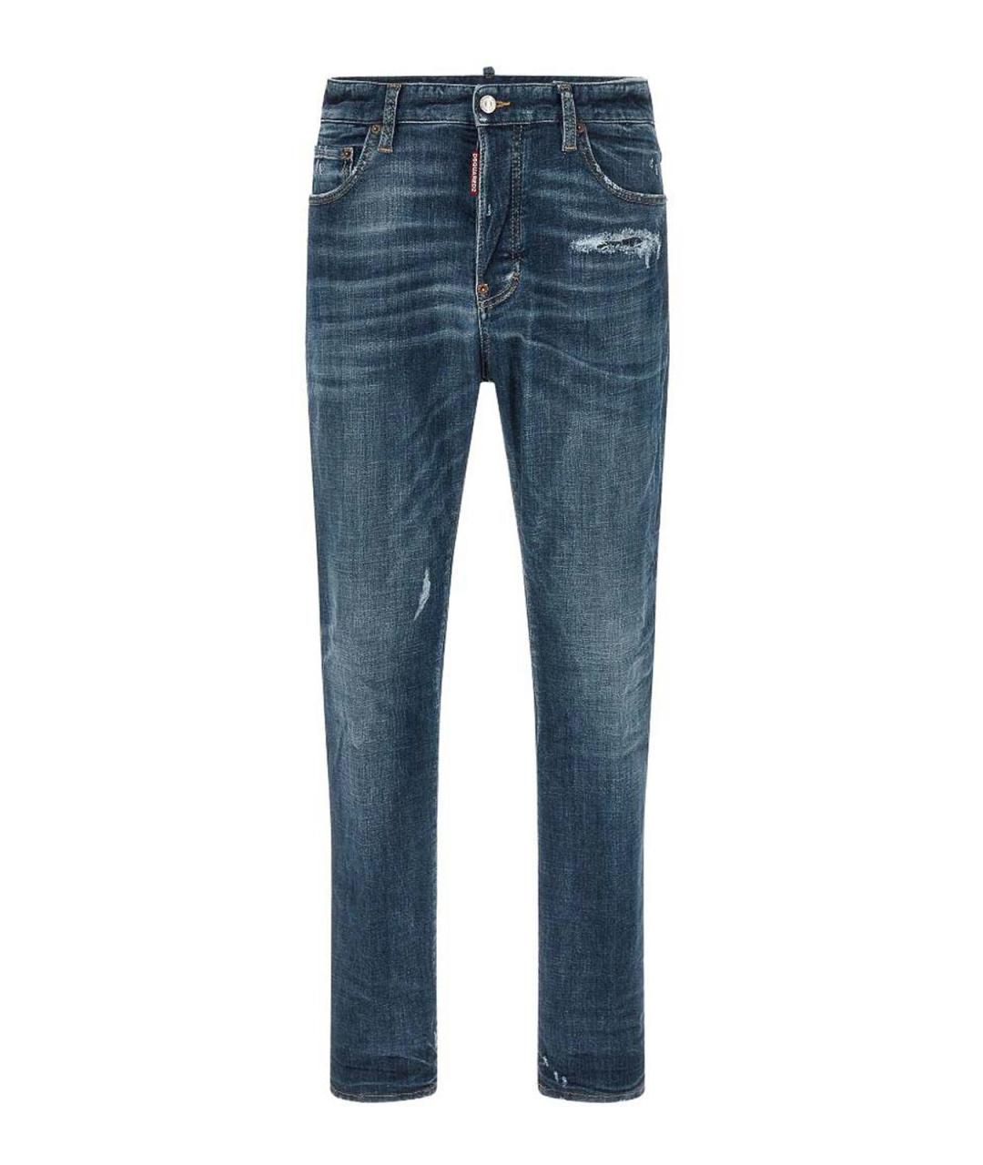 DSQUARED2 Синие хлопковые прямые джинсы, фото 1
