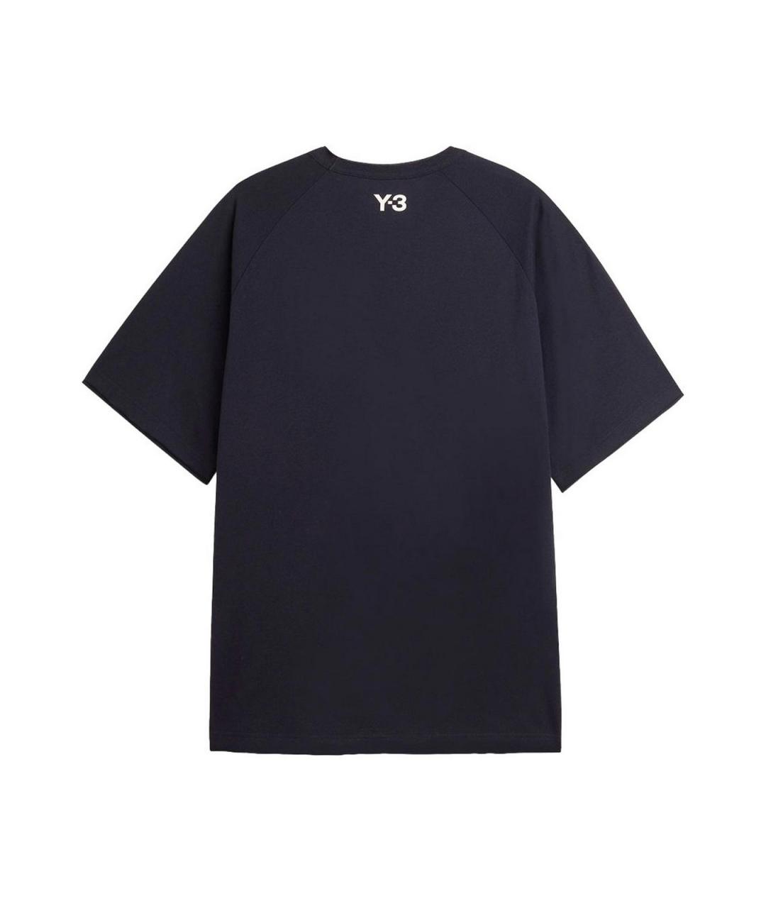 Y-3 Черная хлопковая футболка, фото 2