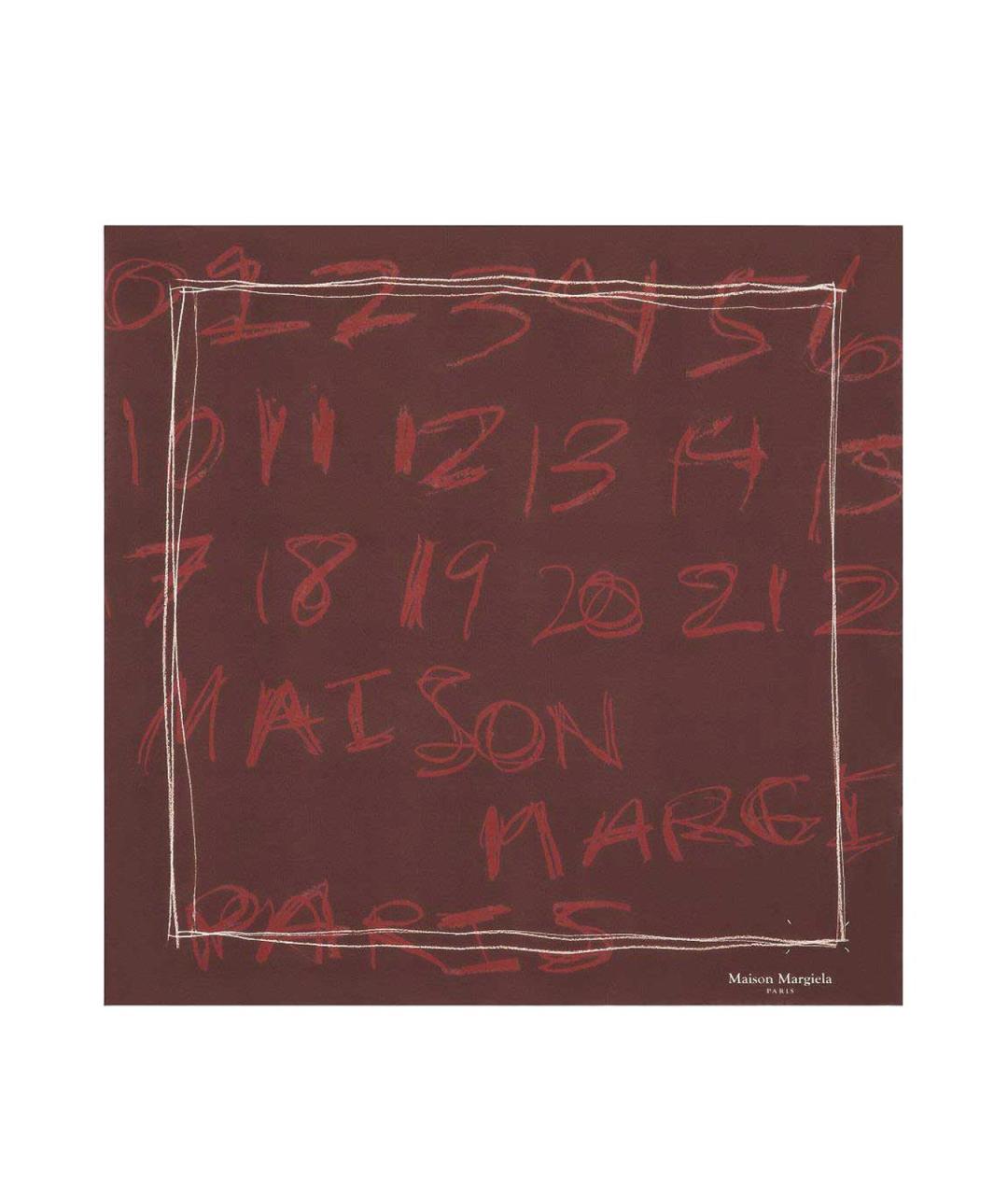 MAISON MARGIELA Бордовый шелковый шарф, фото 1