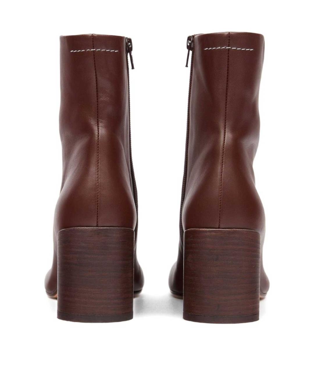 MM6 MAISON MARGIELA Коричневые кожаные сапоги, фото 3