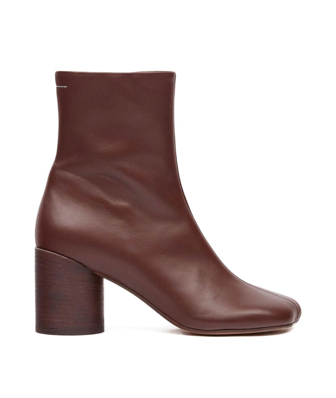 MM6 MAISON MARGIELA Коричневые кожаные сапоги, фото 1