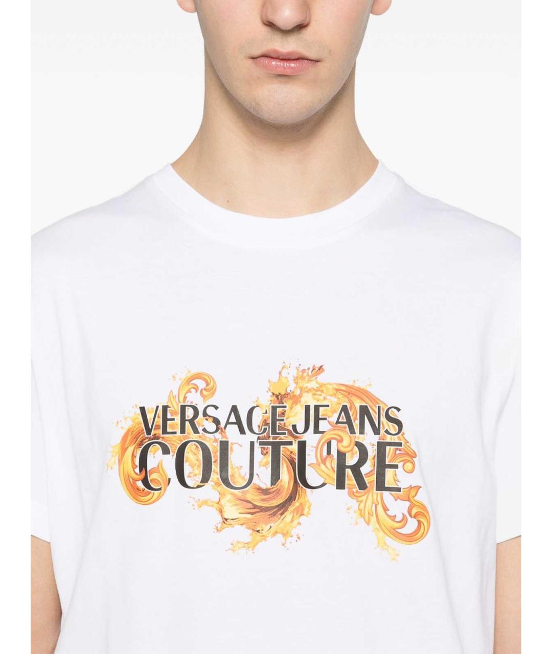 VERSACE JEANS COUTURE Белая хлопковая футболка, фото 4