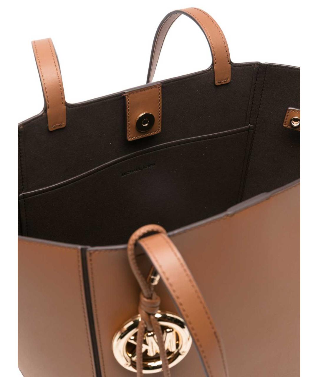 MICHAEL KORS Коричневая кожаная сумка тоут, фото 2