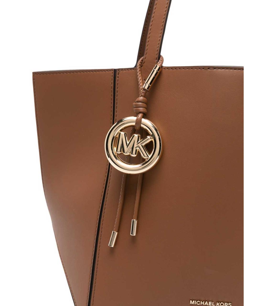 MICHAEL KORS Коричневая кожаная сумка тоут, фото 5