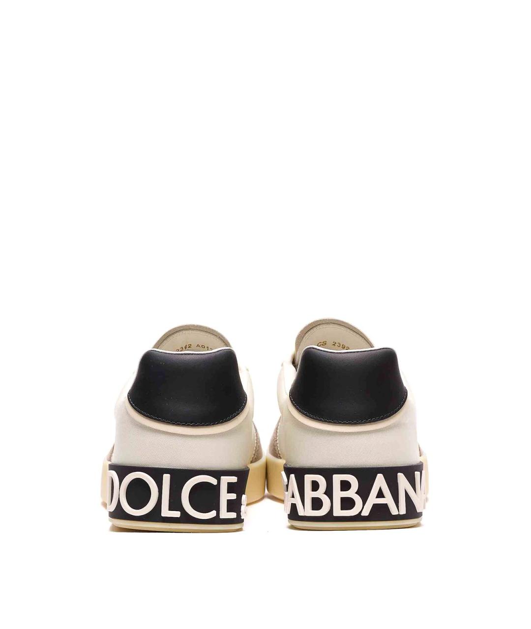 DOLCE&GABBANA Белые замшевые низкие кроссовки / кеды, фото 3