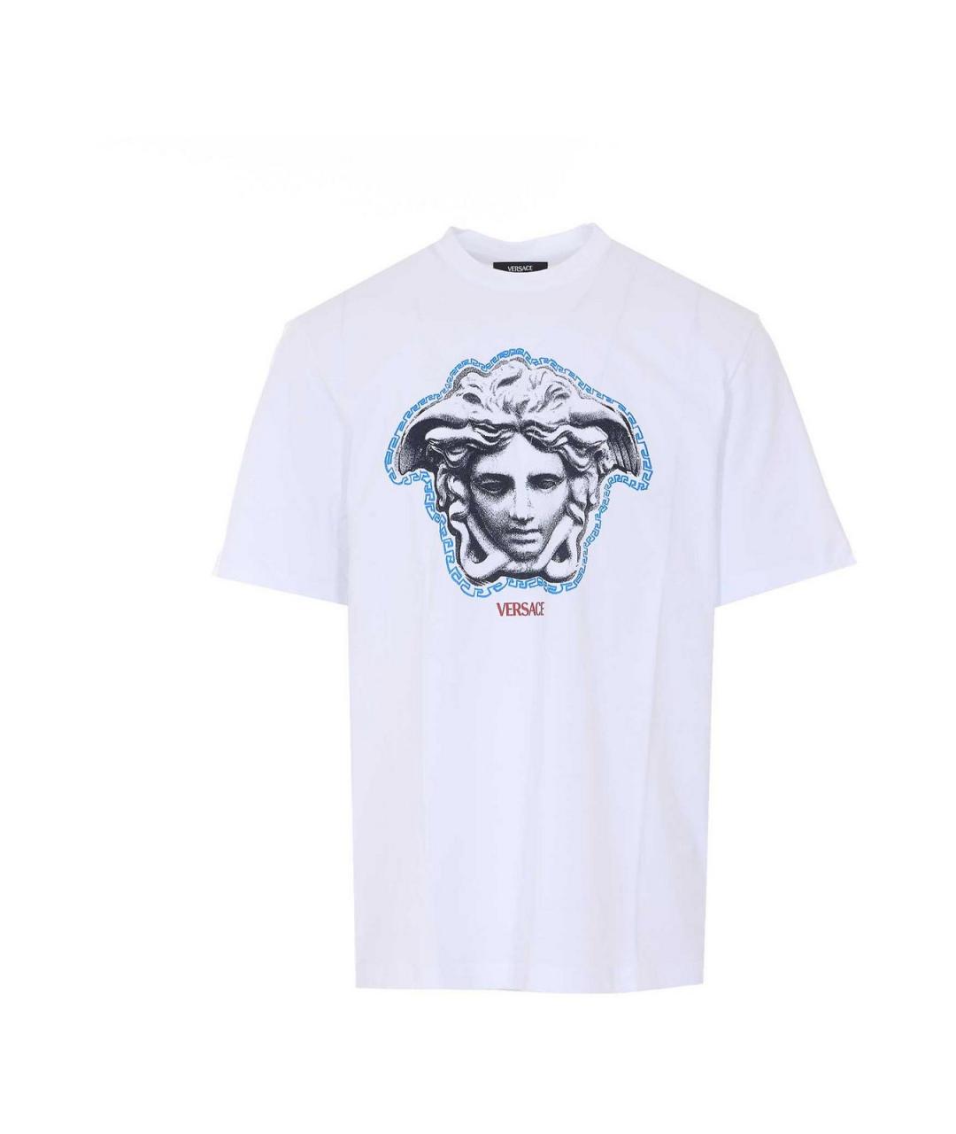 VERSACE Белая хлопковая футболка, фото 5
