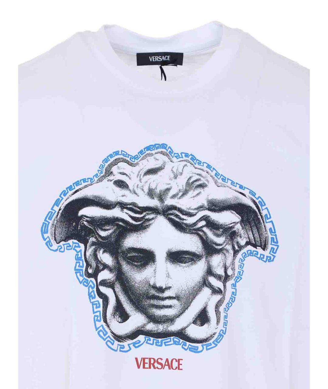VERSACE Белая хлопковая футболка, фото 4
