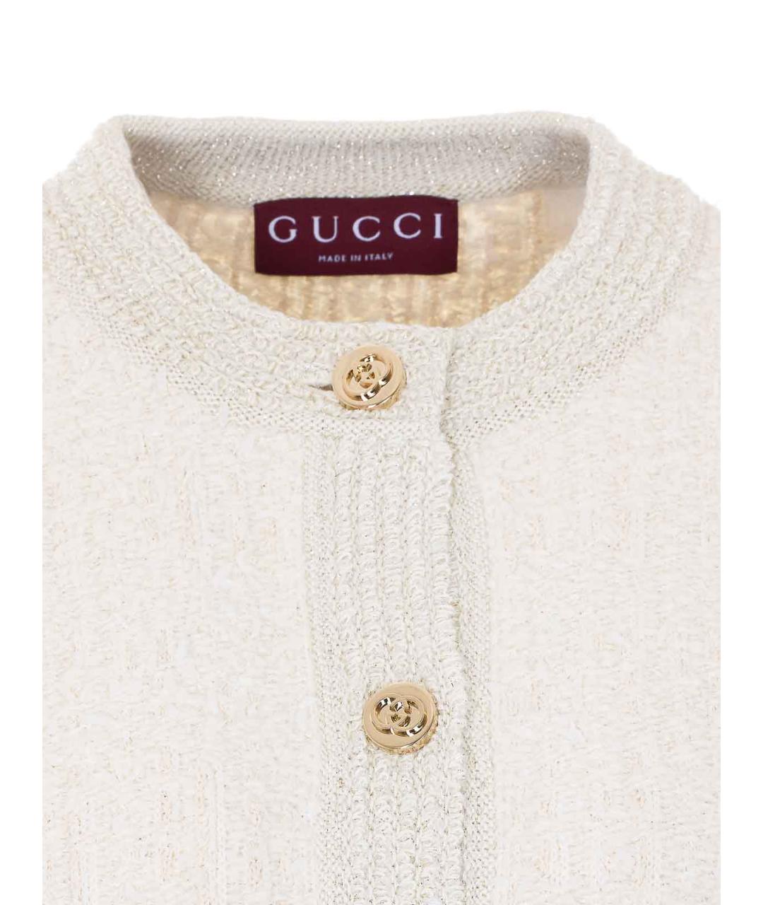 GUCCI Белый хлопковый кардиган, фото 4