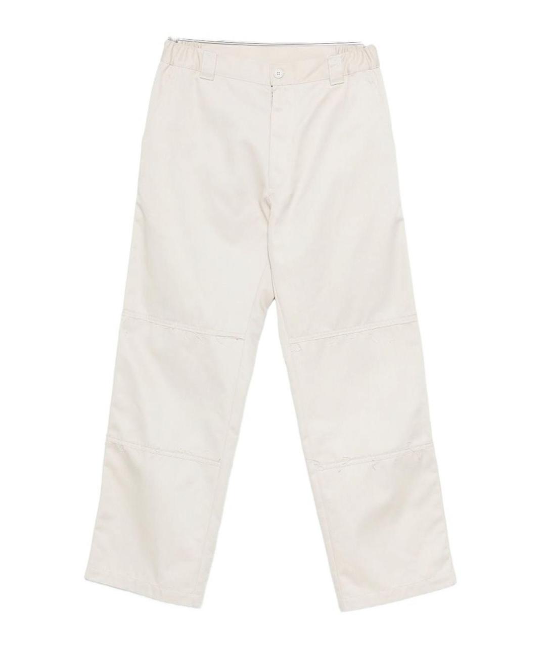 MM6 MAISON MARGIELA Бежевые хлопко-полиэстеровые джинсы, фото 1