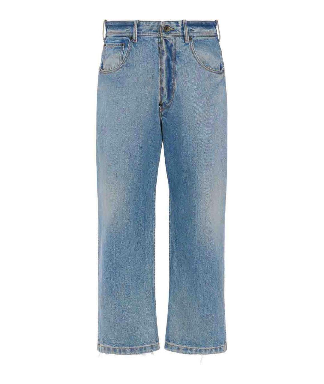 MAISON MARGIELA Синие хлопковые прямые джинсы, фото 1