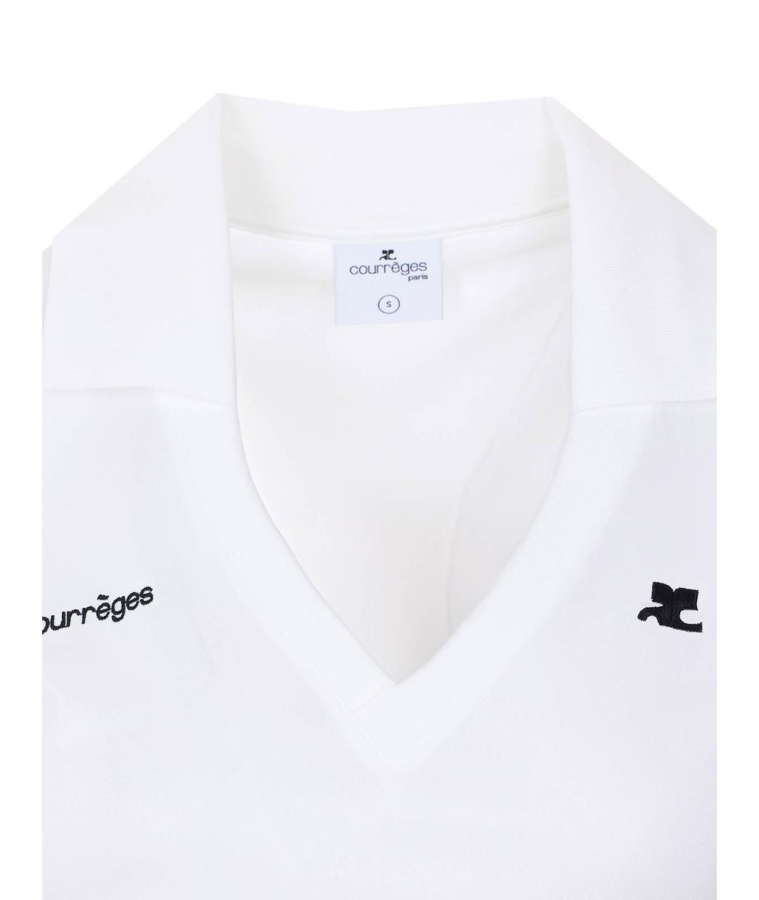 COURREGES Белая полиэстеровая футболка, фото 4