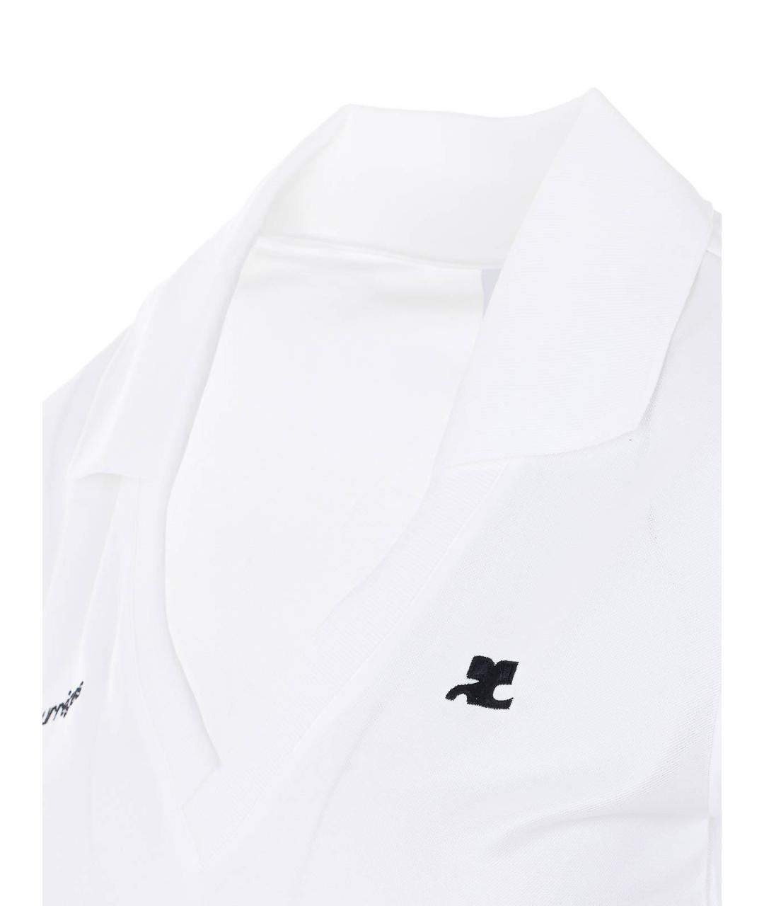 COURREGES Белая полиэстеровая футболка, фото 3