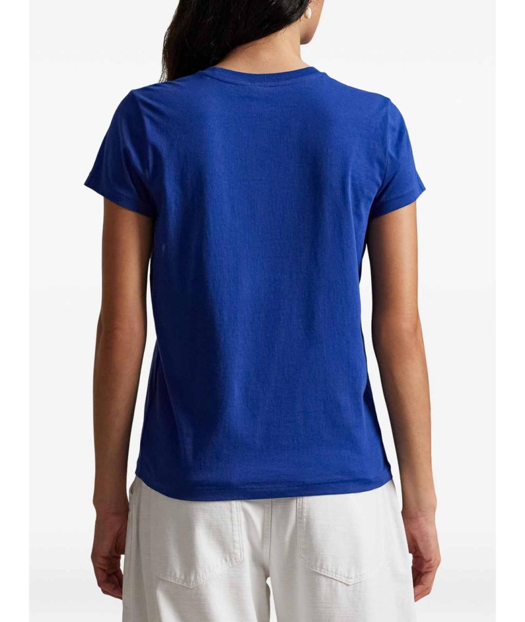POLO RALPH LAUREN Синяя хлопковая футболка, фото 3
