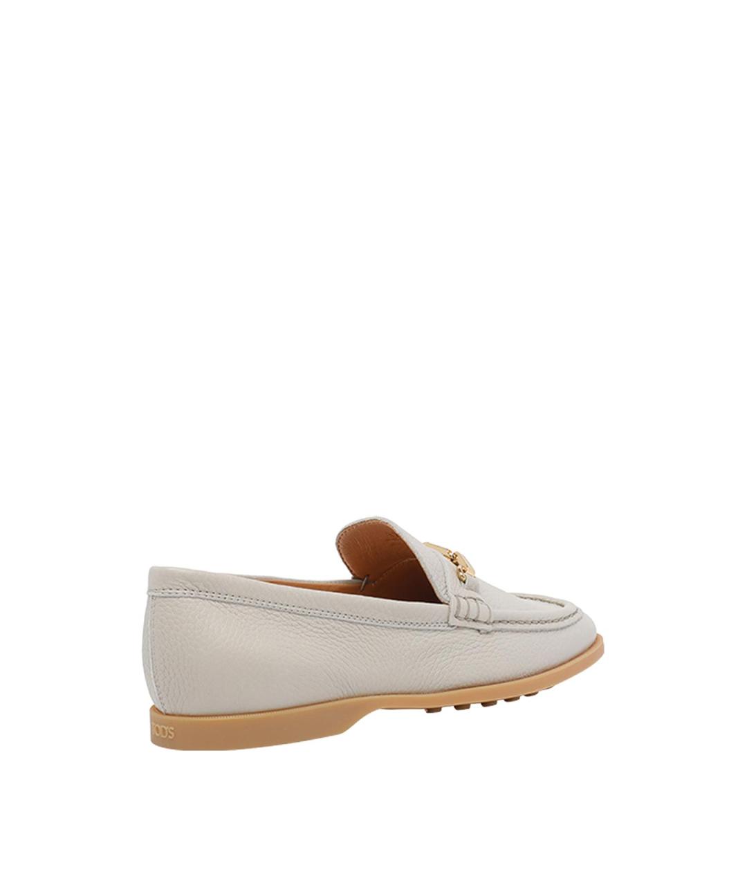 TOD'S Белые кожаные лоферы, фото 3