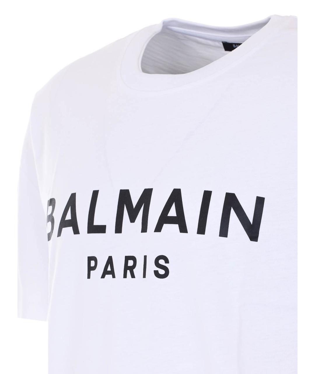 BALMAIN Белая хлопковая футболка, фото 3