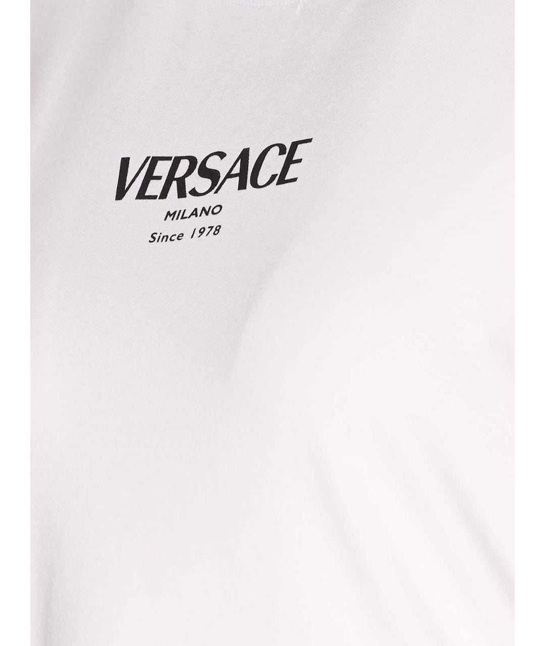 VERSACE Белая хлопковая футболка, фото 3