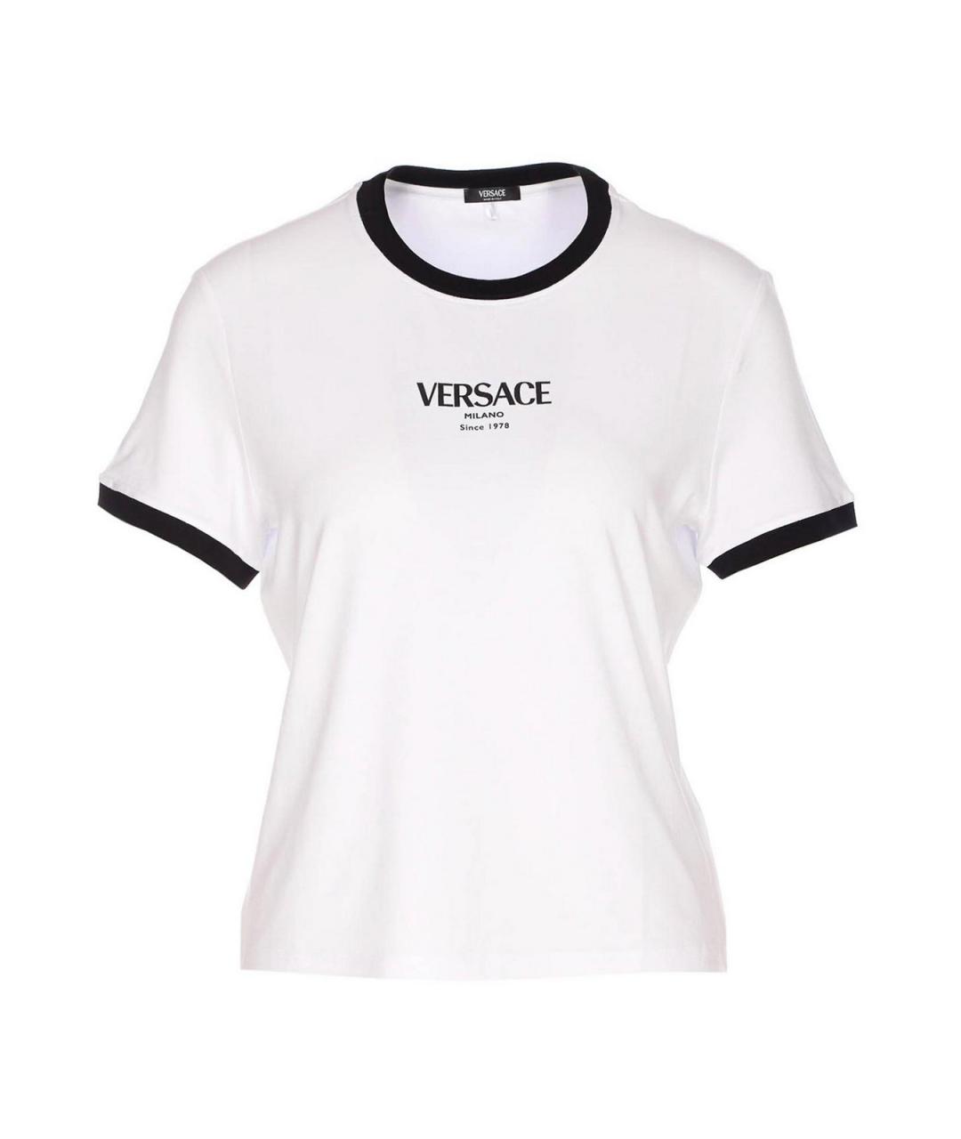 VERSACE Белая хлопковая футболка, фото 1