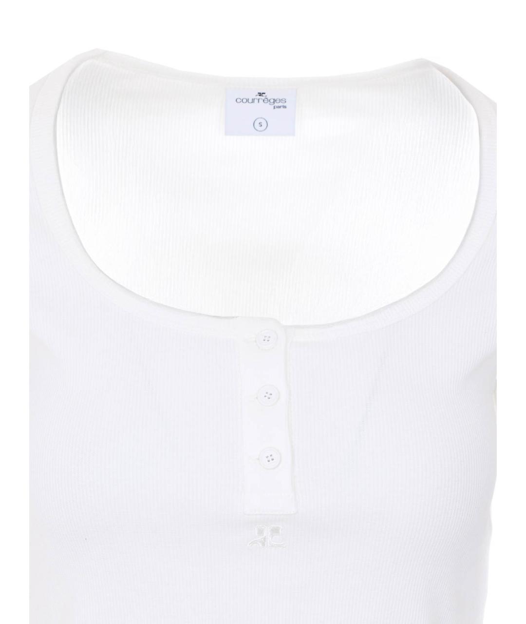 COURREGES Белая хлопковая футболка, фото 4