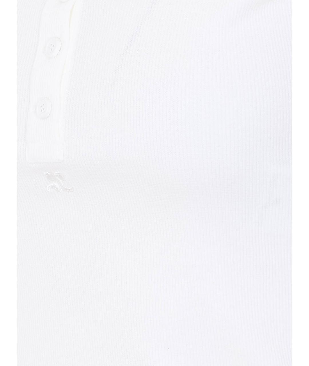 COURREGES Белая хлопковая футболка, фото 3
