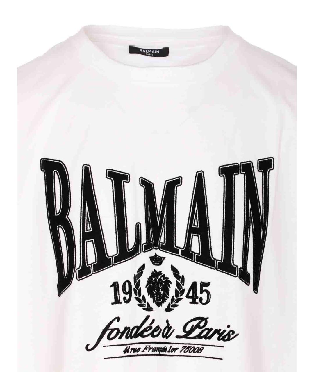 BALMAIN Белая хлопковая майка, фото 4