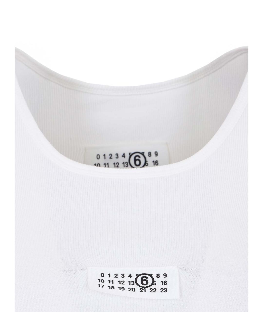 MM6 MAISON MARGIELA Белая хлопковая майка, фото 4