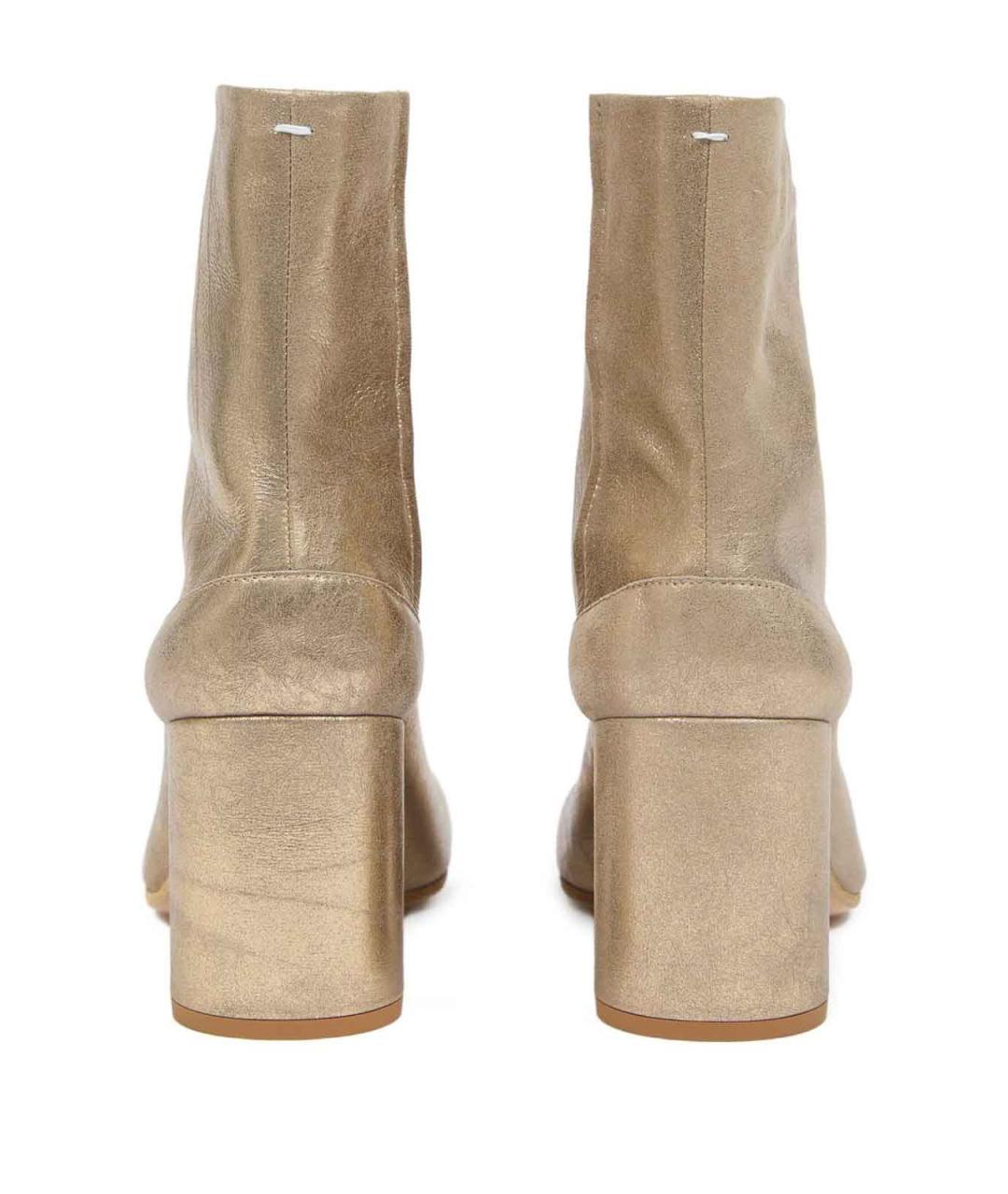 MAISON MARGIELA Золотые кожаные ботильоны, фото 5