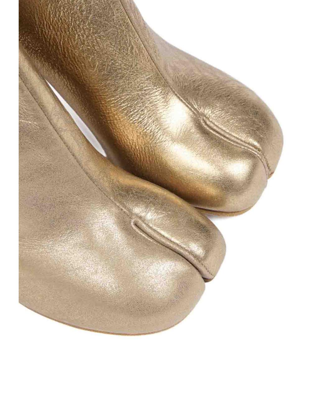 MAISON MARGIELA Золотые кожаные ботильоны, фото 3