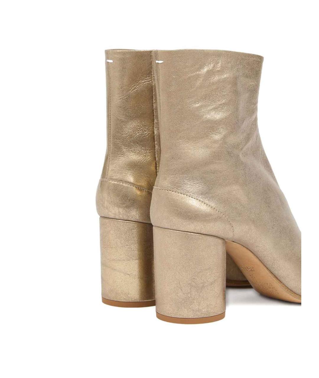 MAISON MARGIELA Золотые кожаные ботильоны, фото 4
