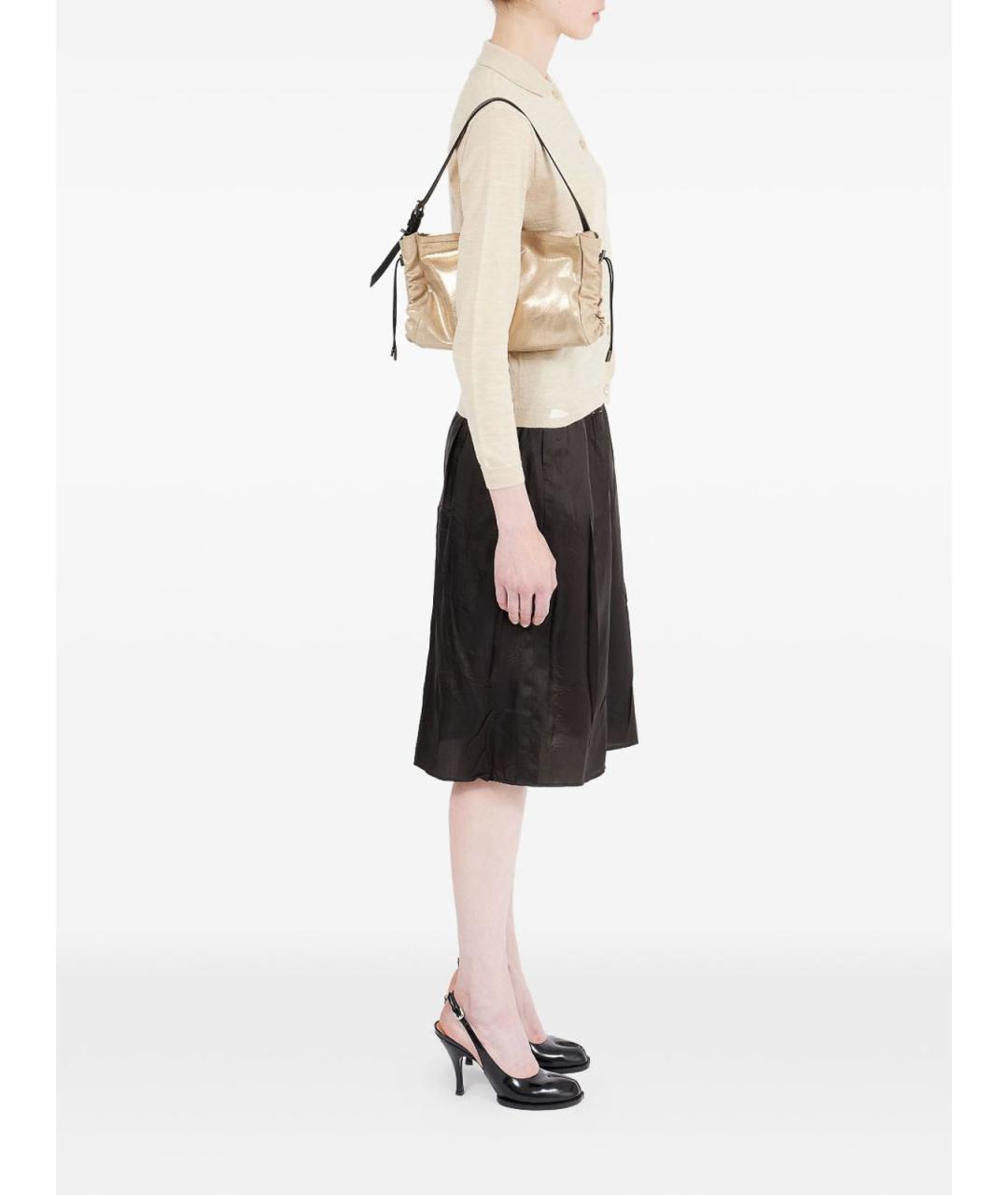 MAISON MARGIELA Золотая кожаная сумка тоут, фото 2
