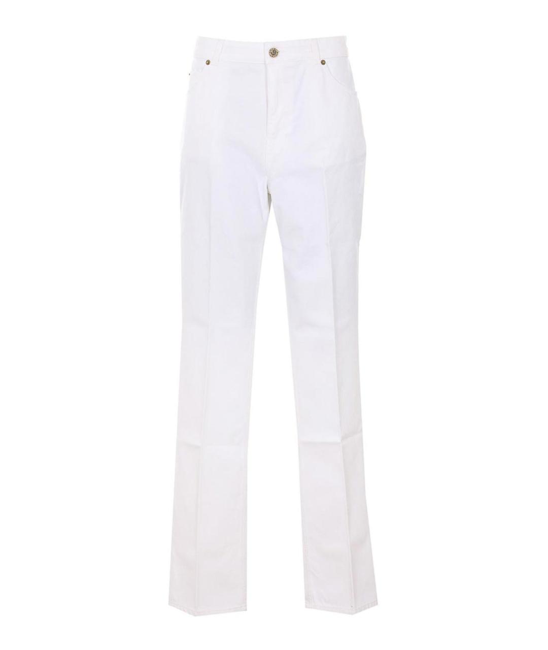 BALMAIN Белые хлопко-полиэстеровые прямые джинсы, фото 1