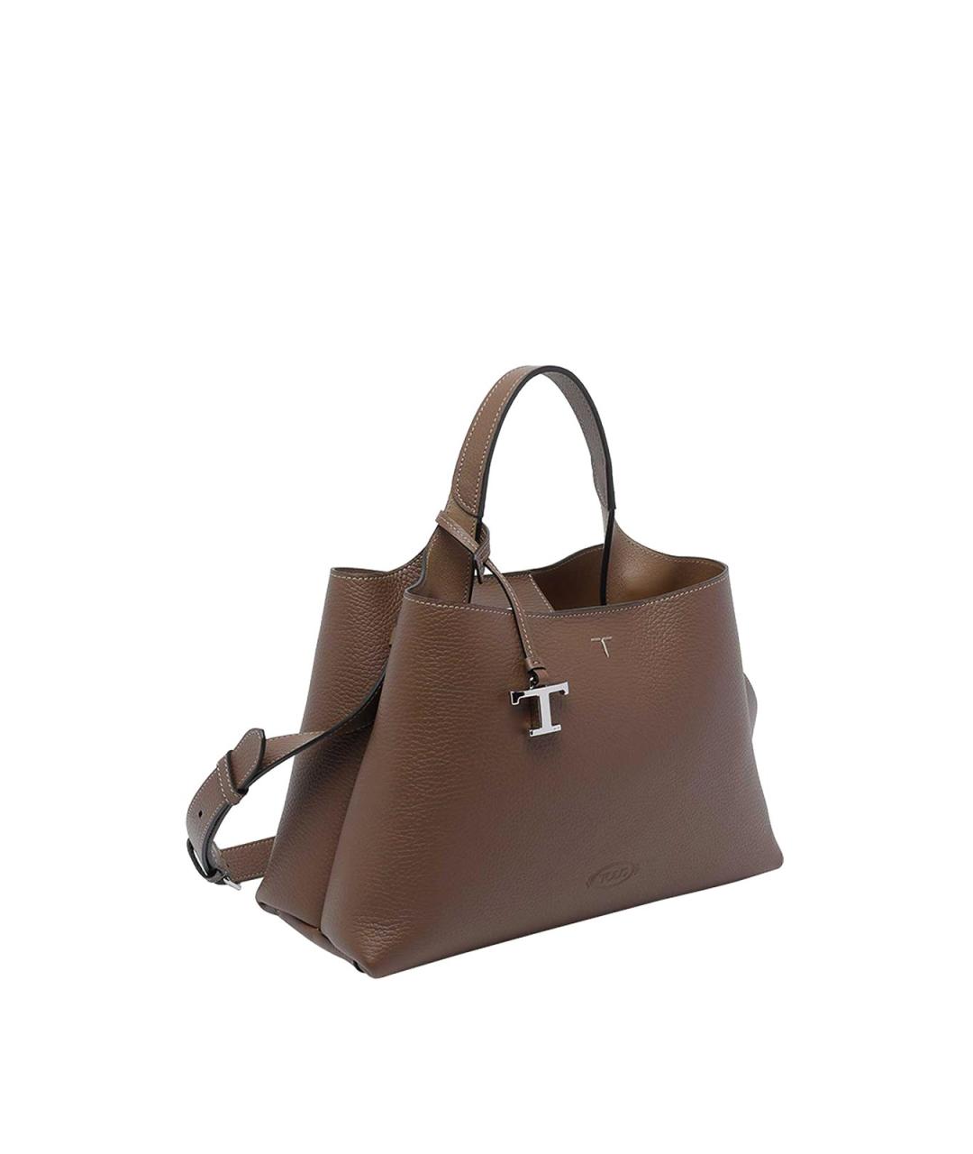 TOD'S Коричневая кожаная сумка тоут, фото 2