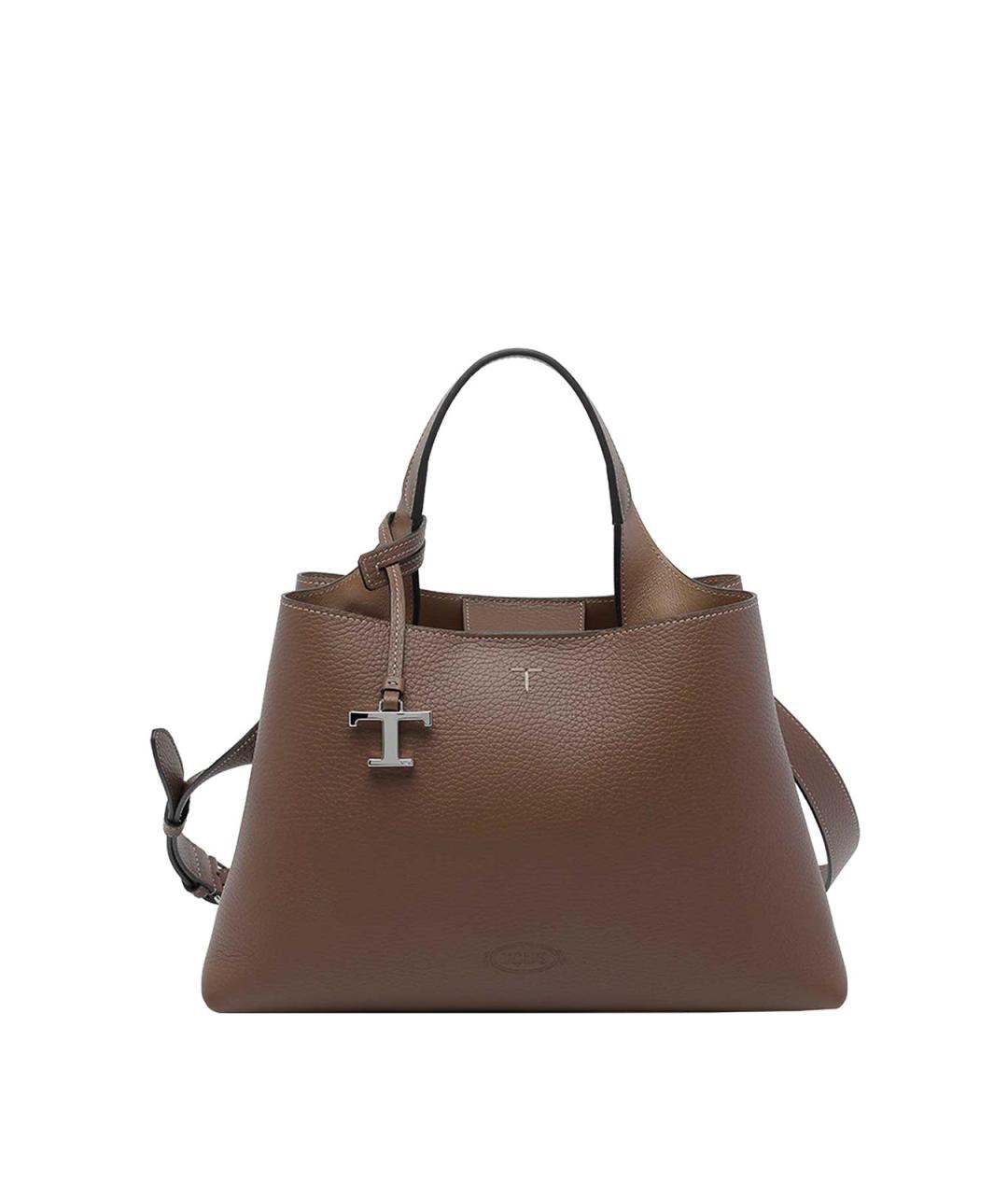 TOD'S Коричневая кожаная сумка тоут, фото 1