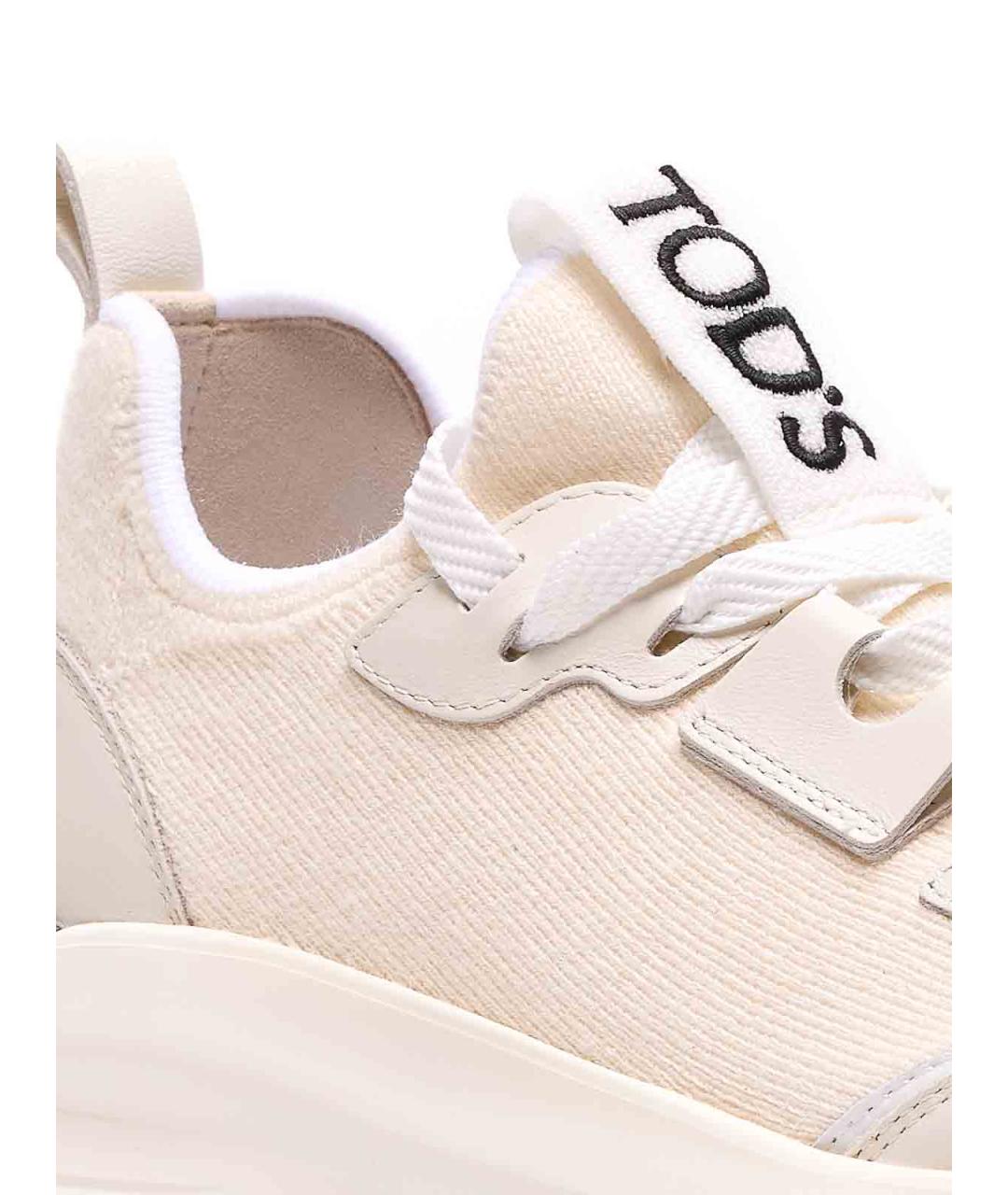 TOD'S Белые кожаные кроссовки, фото 3