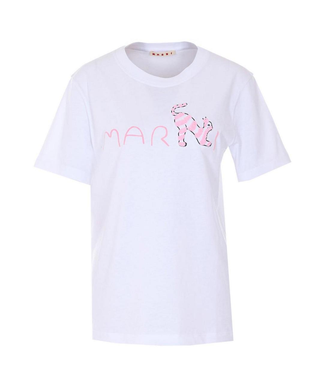 MARNI Белая хлопковая футболка, фото 1