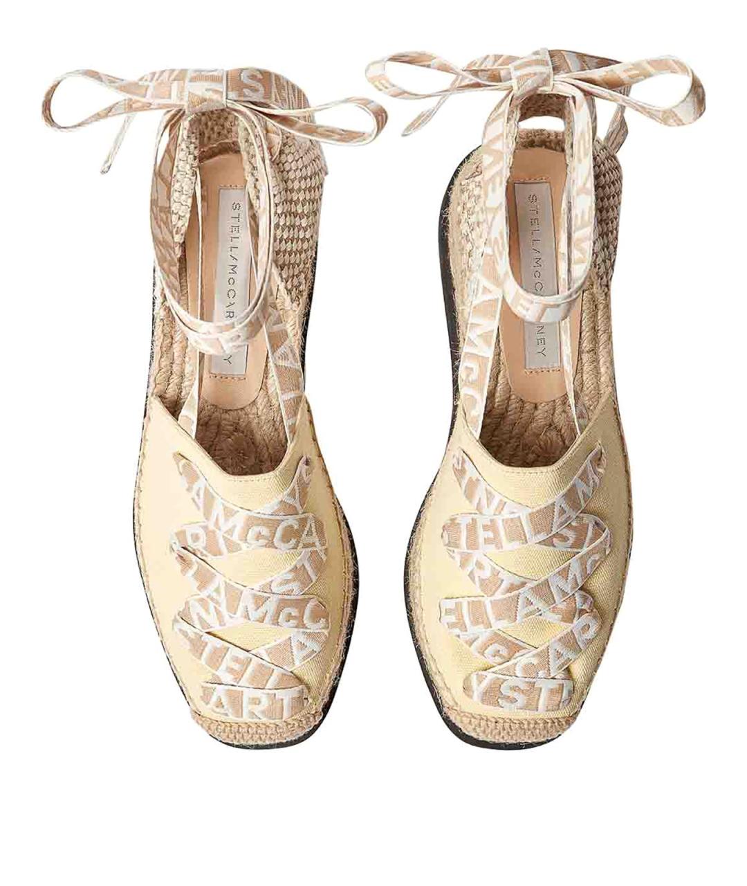 STELLA MCCARTNEY Бежевые текстильные босоножки, фото 4