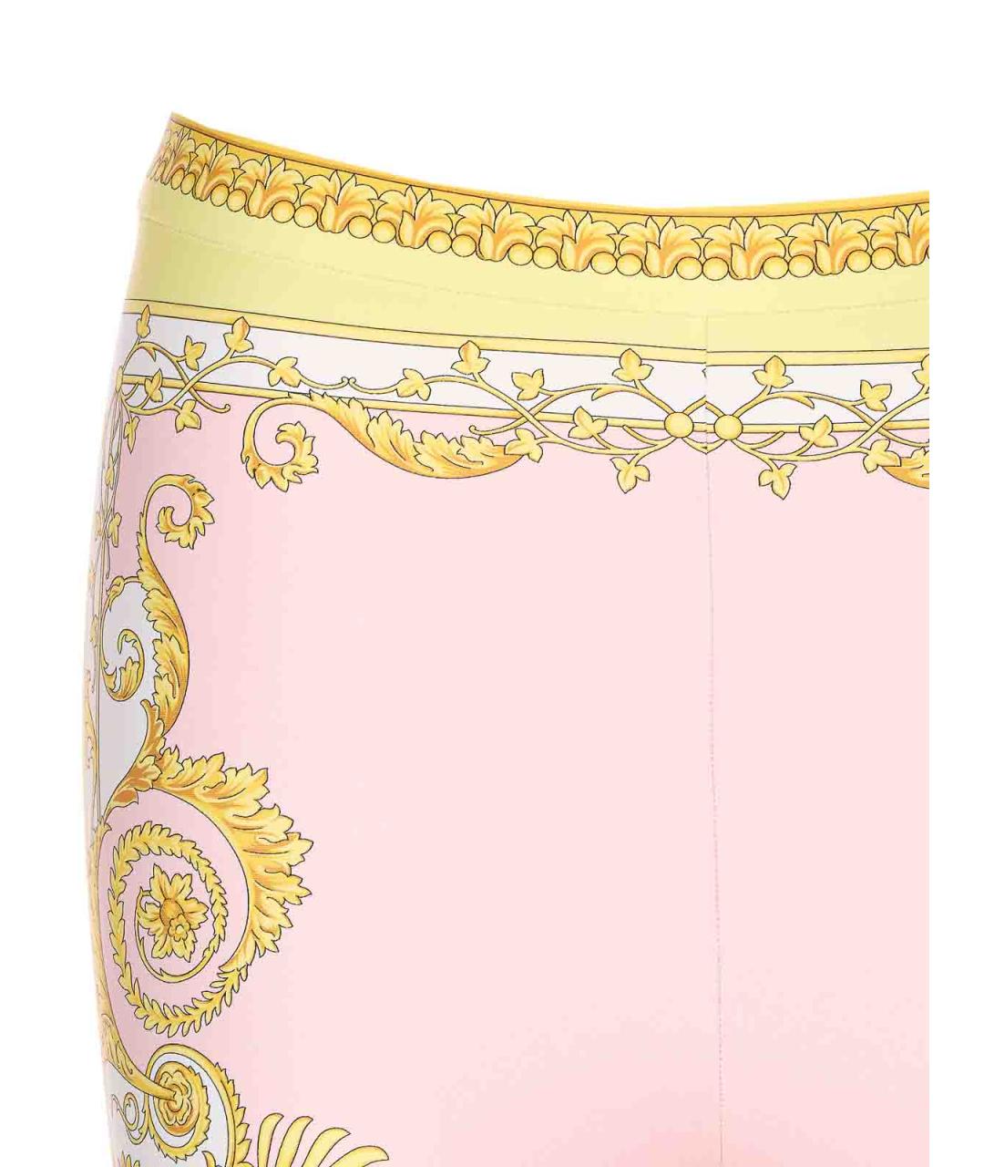 VERSACE Розовые полиамидовые леггинсы и велосипедки, фото 4