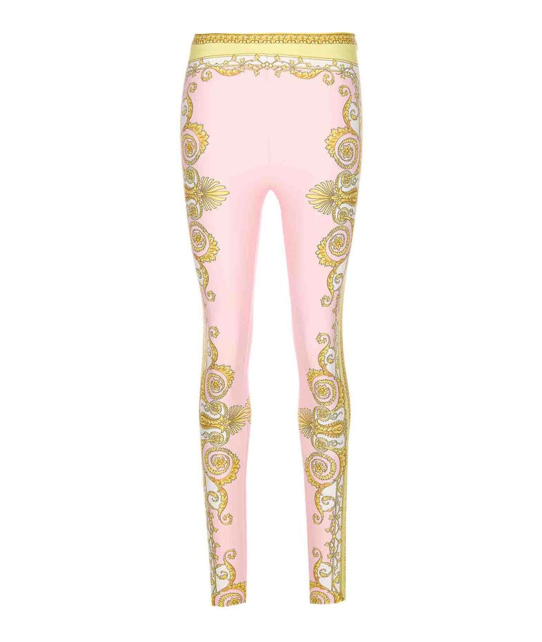 VERSACE Розовые полиамидовые леггинсы и велосипедки, фото 1