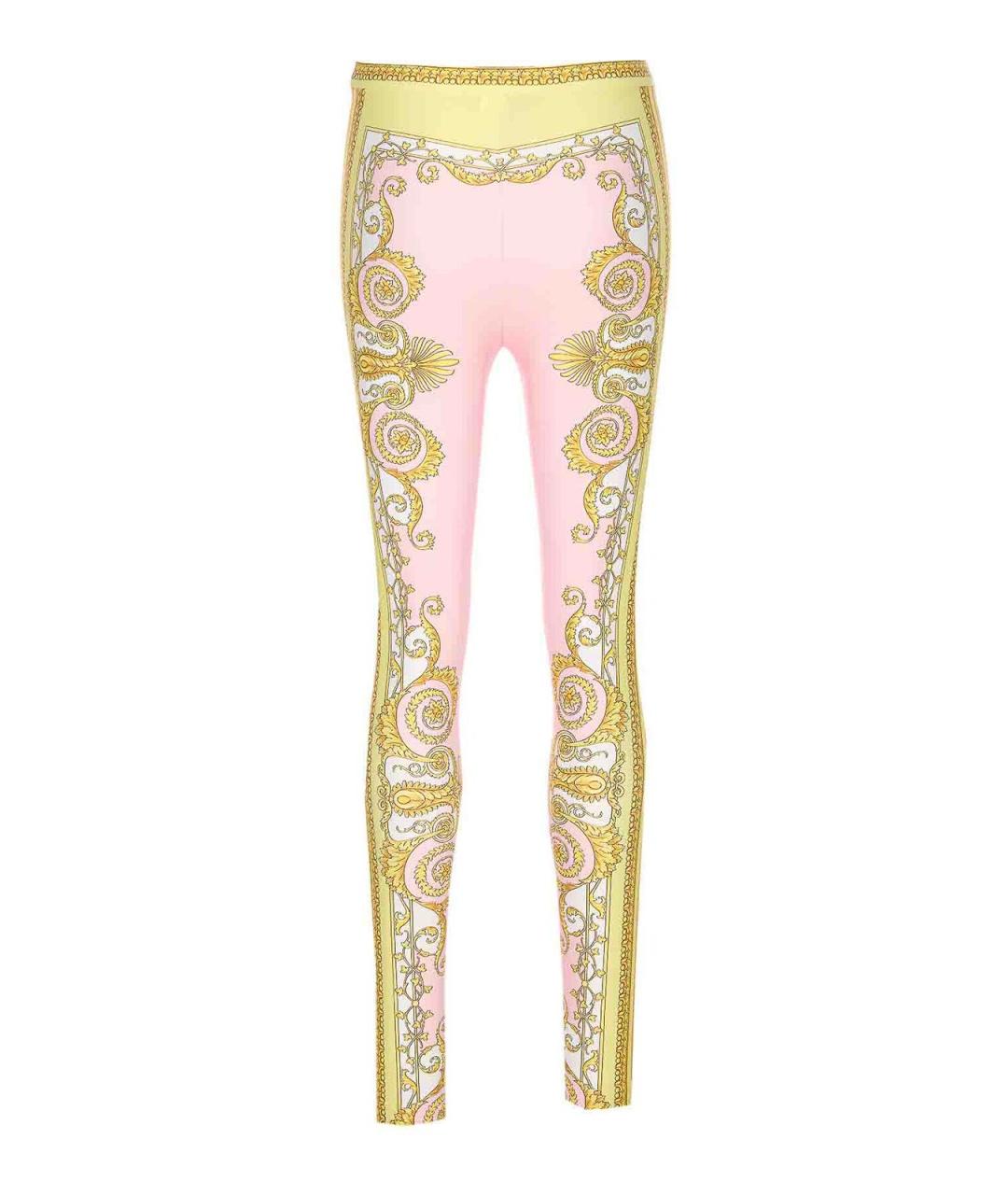 VERSACE Розовые полиамидовые леггинсы и велосипедки, фото 2