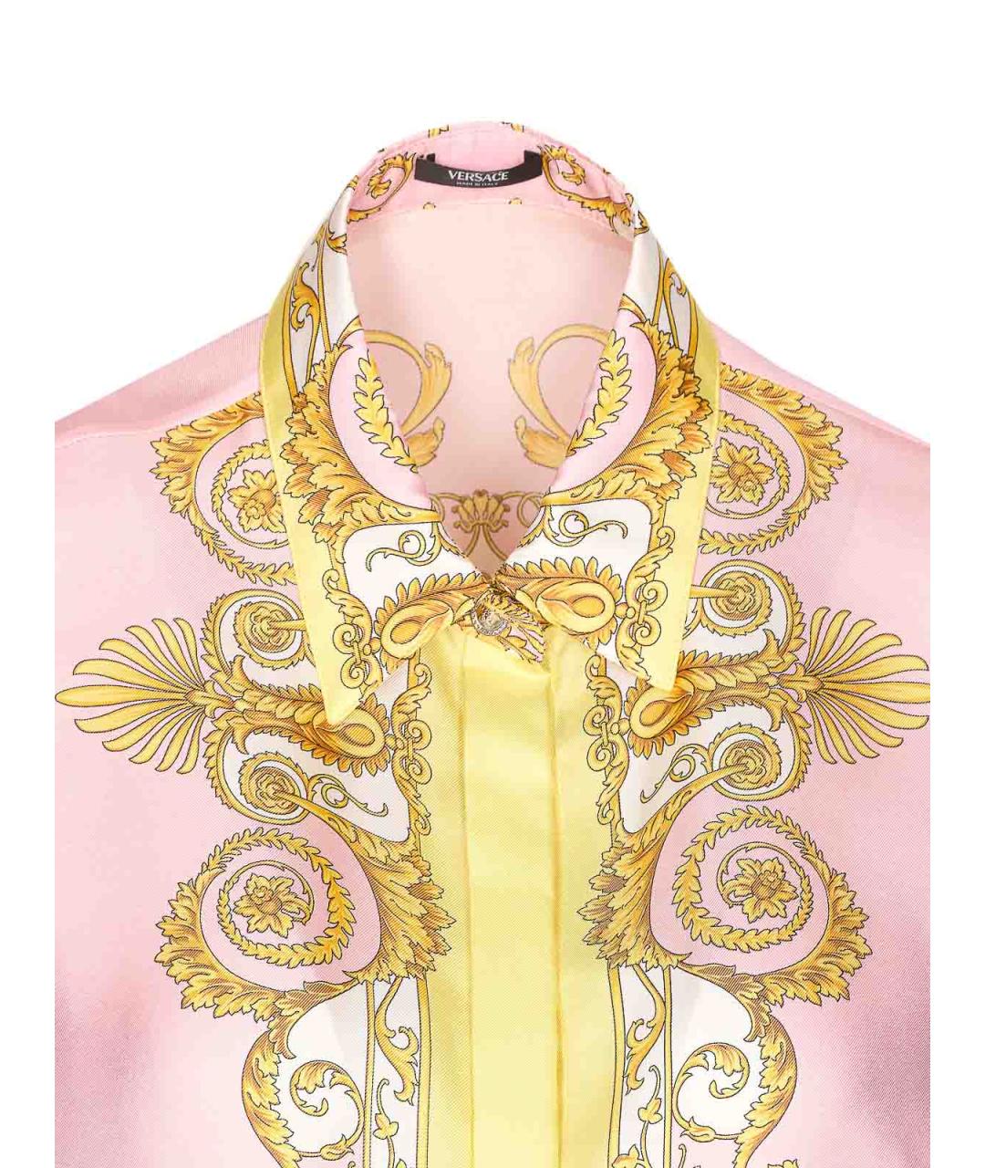 VERSACE Розовая шелковая рубашка, фото 4