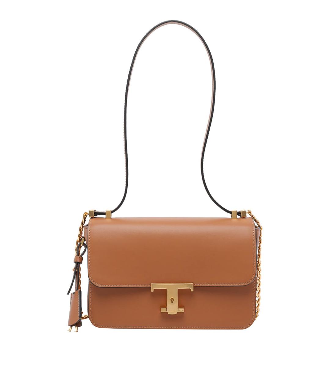 TOD'S Коричневая кожаная сумка через плечо, фото 1