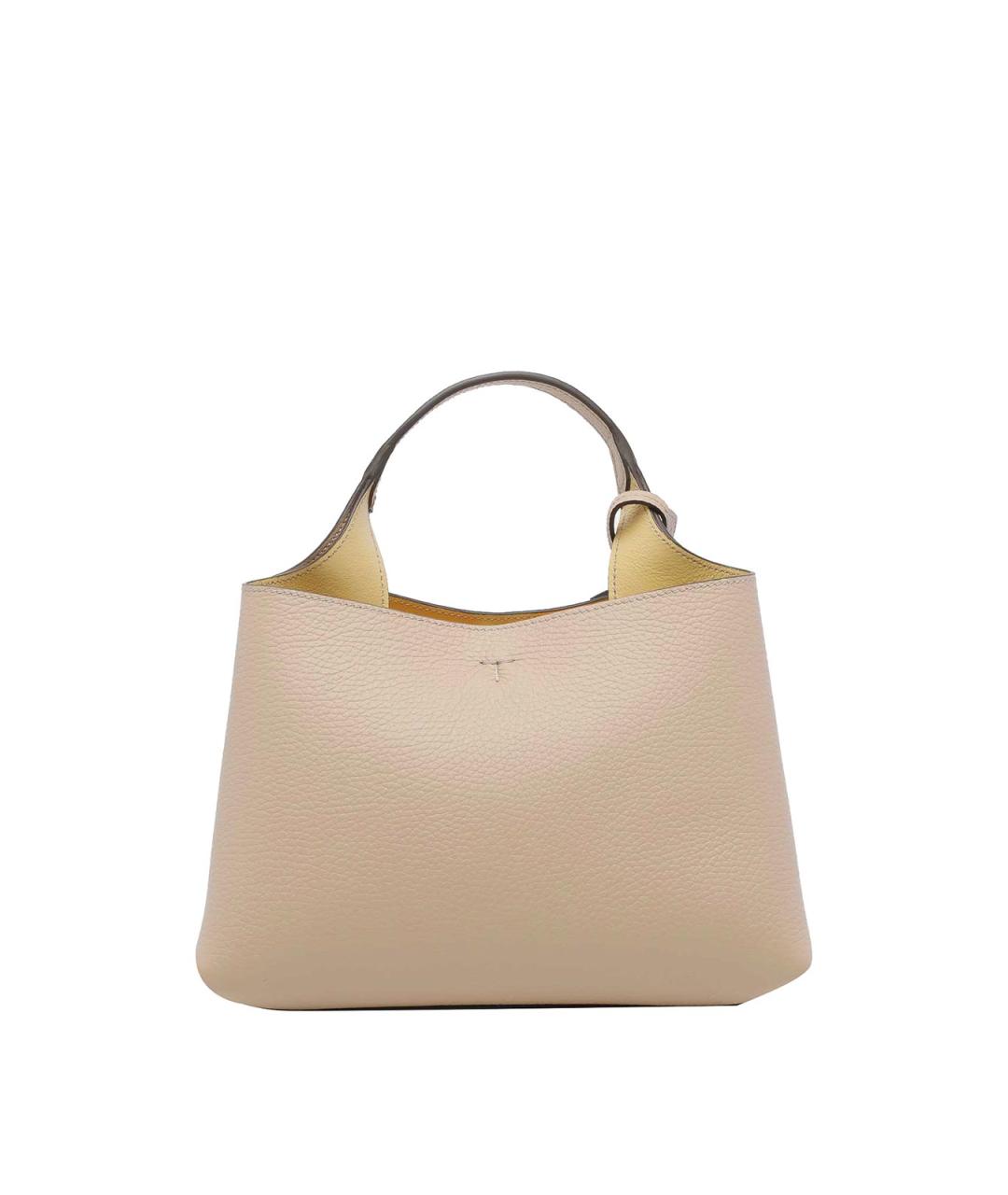TOD'S Бежевая кожаная сумка тоут, фото 3